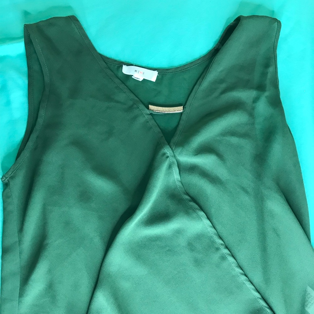Forest green flowy tank top
